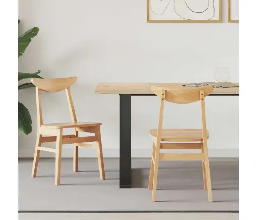 Valgomojo Kėdės 2 Pcs Natūrali 42 X 47.5 X 81 Cm