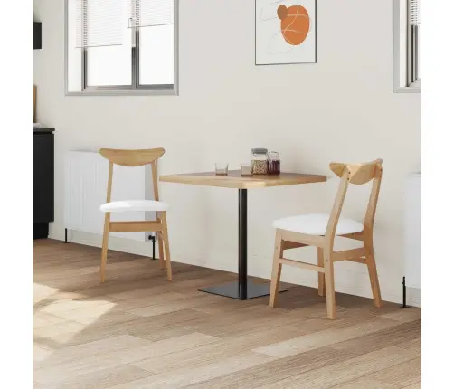 Ēdamkrēsli 2 Pcs Dabiska 42 X 47.5 X 81 Cm Ciets Gumijas Koks Vidaxl