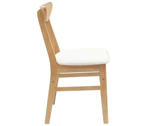 Ēdamkrēsli 2 Pcs Dabiska 42 X 47.5 X 81 Cm Ciets Gumijas Koks Vidaxl