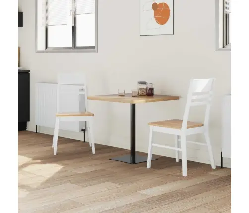 Ēdamkrēsli 2 Pcs Balts 43 X 54 X 89 Cm Ciets Gumijas Koks Vidaxl