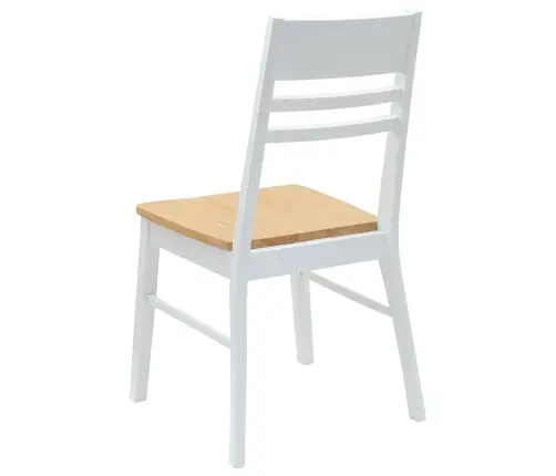 Ēdamkrēsli 2 Pcs Balts 43 X 54 X 89 Cm Ciets Gumijas Koks Vidaxl