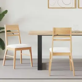 Ēdamkrēsli 2 Pcs Dabiska 43 X 54 X 89 Cm Ciets Gumijas Koks Vidaxl