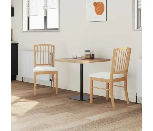 Ēdamkrēsli 2 Pcs Dabiska 50 X 52,5 X 91 Cm Ciets Gumijas Koks Vidaxl