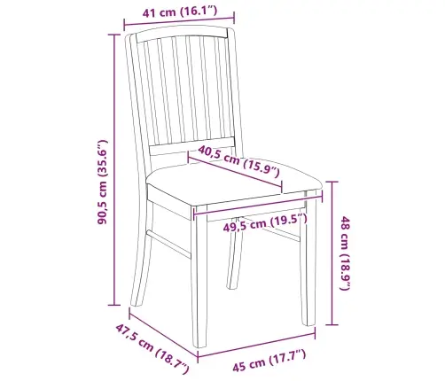 Ēdamkrēsli 2 Pcs Dabiska 50 X 52,5 X 91 Cm Ciets Gumijas Koks Vidaxl