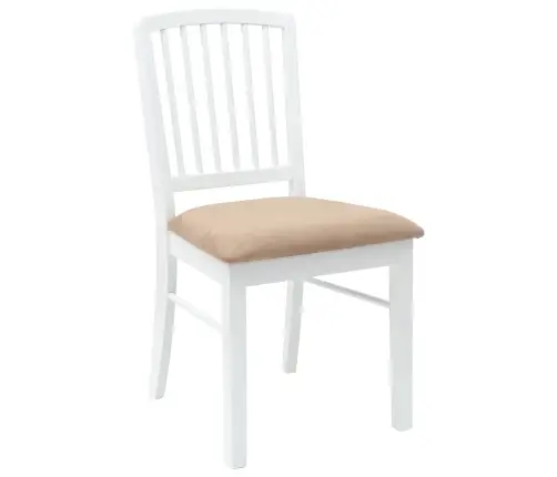 Ēdamkrēsli 2 Pcs Balts 50 X 52,5 X 91 Cm Ciets Gumijas Koks Vidaxl