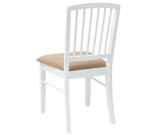 Ēdamkrēsli 2 Pcs Balts 50 X 52,5 X 91 Cm Ciets Gumijas Koks Vidaxl