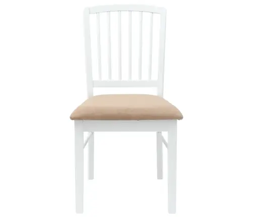 Ēdamkrēsli 2 Pcs Balts 50 X 52,5 X 91 Cm Ciets Gumijas Koks Vidaxl