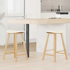 Ēdamkrēsli 2 Pcs Dabiska 46 X 37 X 63 Cm Ciets Gumijas Koks Vidaxl