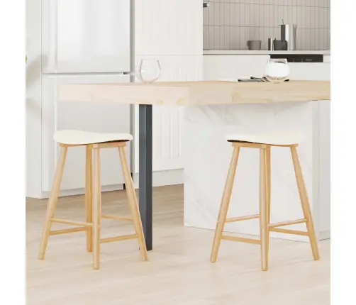 Ēdamkrēsli 2 Pcs Dabiska 46 X 37 X 63 Cm Ciets Gumijas Koks Vidaxl