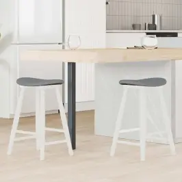 Ēdamkrēsli 2 Pcs Balts 46 X 37 X 63 Cm Ciets Gumijas Koks Vidaxl