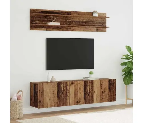 Tv Vienības 6 Pcs Vecs Koks Inženierijas Koks Vidaxl