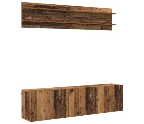 Tv Vienības 6 Pcs Vecs Koks Inženierijas Koks Vidaxl