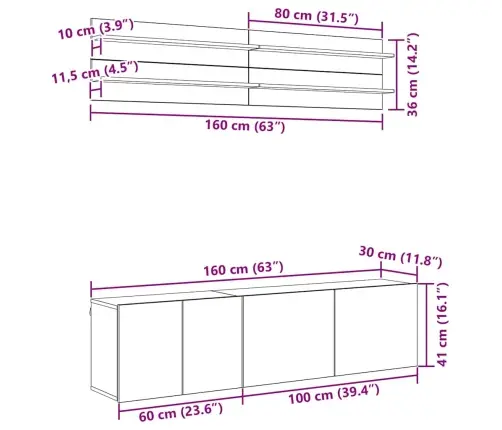 Tv Vienības 6 Pcs Amatnieku Ozola Inženierijas Koks Vidaxl