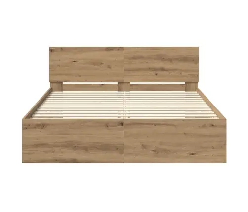 Gultas Rāmis Artisānā Ozols 140 X 190 Cm Inženierijas Koks Vidaxl