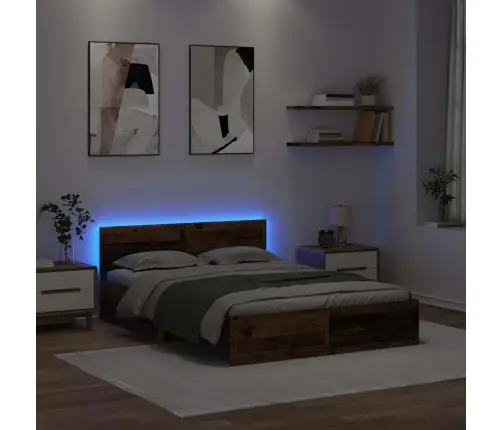 Gultas Rāmis Vecs Koks 135 X 190 Cm Inženierijas Koks Vidaxl