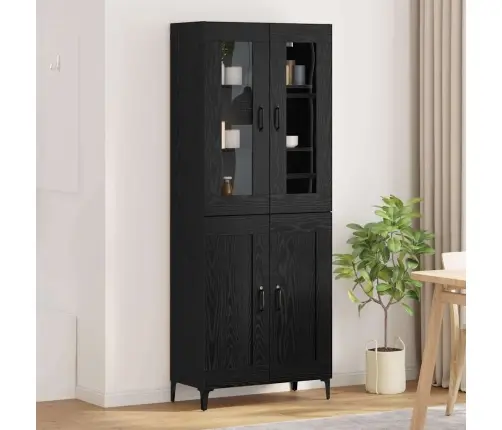 Aukštas Spintelė Juodas Ąžuolas 69,5 X 34 X 180 Cm