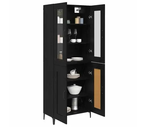 Aukštas Spintelė Juodas Ąžuolas 69,5 X 34 X 180 Cm