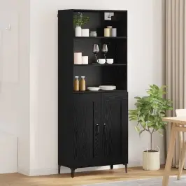Puse 2 Pcs Melns Ozols Inženierijas Koks Vidaxl