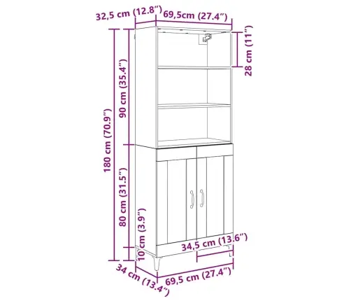 Kõrgushein 2 Pcs Must Tamm Tehispuit