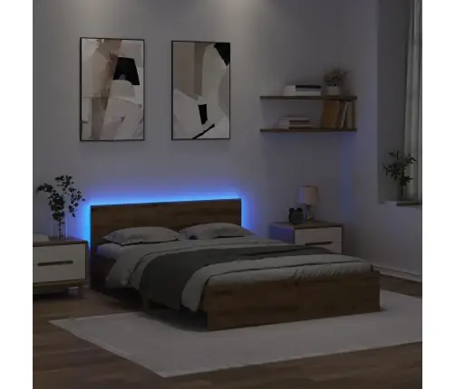 Gultas Rāmis Artisānā Ozols 120 X 190 Cm Inženierijas Koks Vidaxl