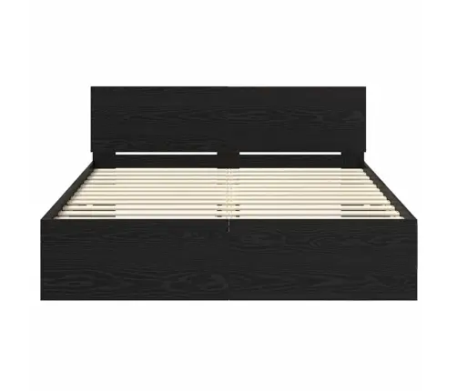 Voodi Raam Led -Ribatuledega Must Tamm 120 X 190 Cm Tehispuit