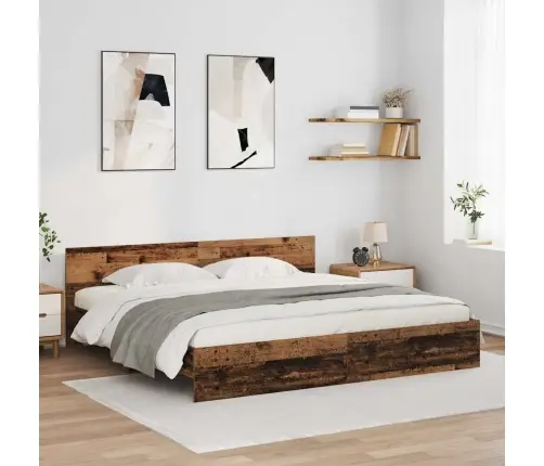 Gultas Rāmis Vecs Koks 180 X 200 Cm Inženierijas Koks Vidaxl