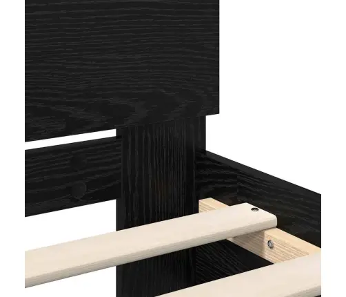 Gultas Rāmis Melns Ozolkoks 180 X 200 Cm Inženierijas Koks Vidaxl