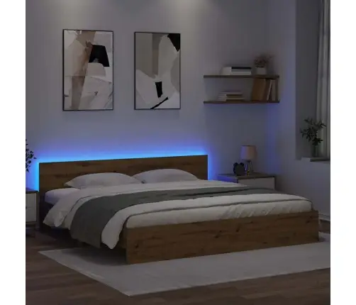 Gultas Rāmis Artisānā Ozols 200 X 200 Cm Inženierijas Koks Vidaxl