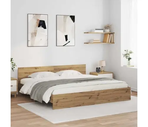 Gultas Rāmis Artisānā Ozols 200 X 200 Cm Inženierijas Koks Vidaxl