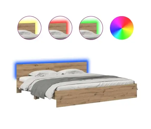 Gultas Rāmis Artisānā Ozols 200 X 200 Cm Inženierijas Koks Vidaxl