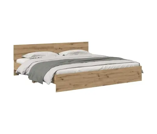 Gultas Rāmis Artisānā Ozols 200 X 200 Cm Inženierijas Koks Vidaxl