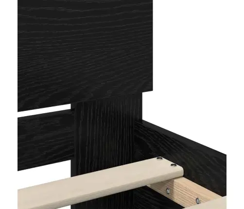 Gultas Rāmis Melns Ozolkoks 200 X 200 Cm Inženierijas Koks Vidaxl
