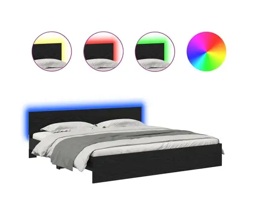 Gultas Rāmis Melns Ozolkoks 200 X 200 Cm Inženierijas Koks Vidaxl