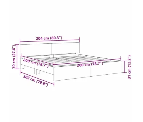 Gultas Rāmis Melns Ozolkoks 200 X 200 Cm Inženierijas Koks Vidaxl