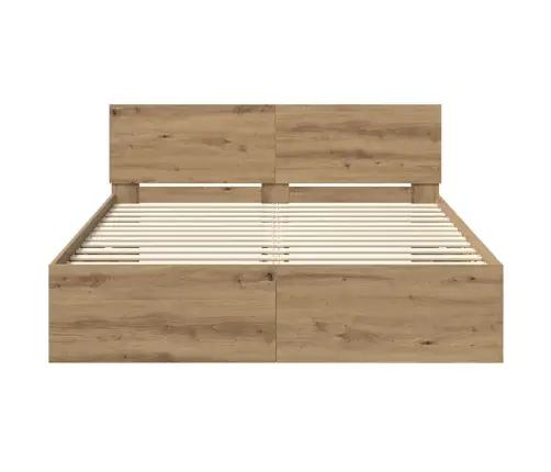 Gultas Rāmis Artisānā Ozols 150 X 200 Cm Inženierijas Koks Vidaxl