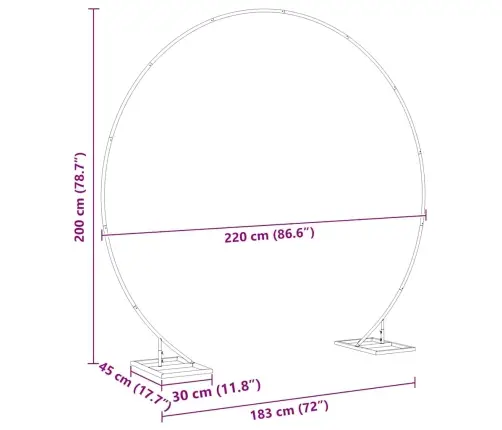 Pulma Kaar Kuldne 220 X 45 X 200 Cm Teras