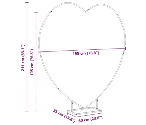Kāzu Arka Zelts 195 X 35 X 211 Cm Tērauds Vidaxl