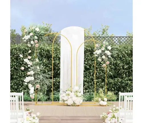 Kāzu Arka 3 Pcs Zelts Tērauds Vidaxl