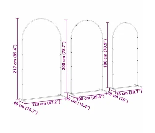 Kāzu Arka 3 Pcs Zelts Tērauds Vidaxl