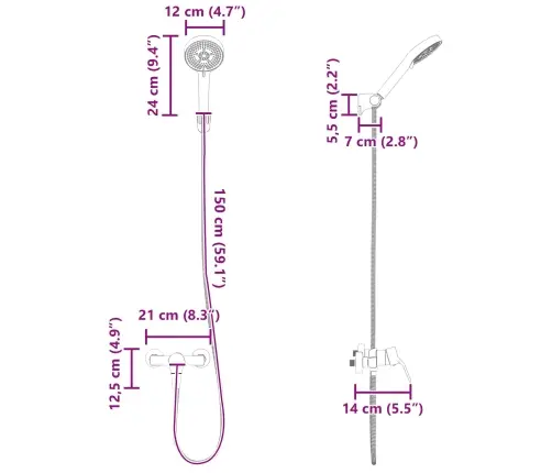 Dušo Galvutės Rinkinys Chromas G 1 / 2 Colių Žalvaris