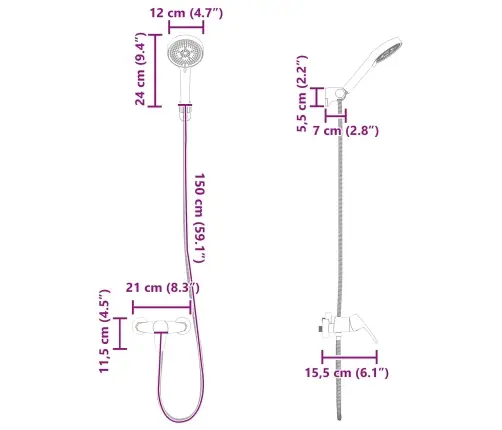 Dušo Galvutės Rinkinys Juoda G 1 / 2 Colių