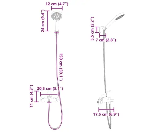 Dušo Galvutės Rinkinys Juoda G 1 / 2 Colių