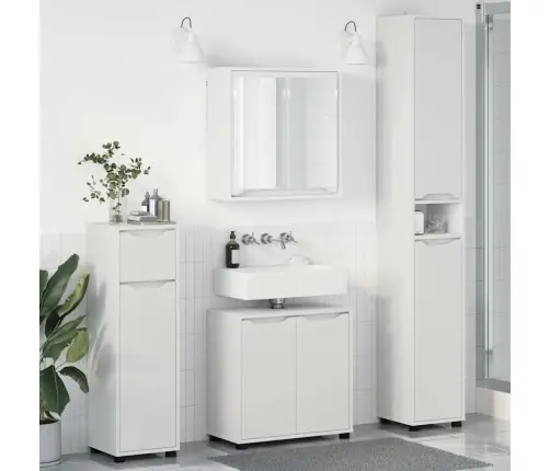 Vannas Istabas Mēbeļu Komplekts 4 Pcs Balts Inženierijas Koks Vidaxl