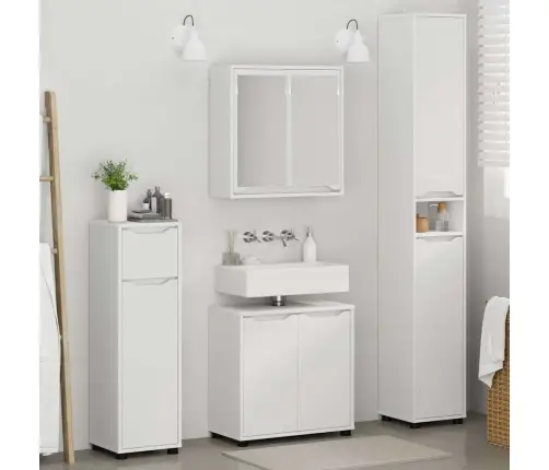 Vannas Istabas Mēbeļu Komplekts 4 Pcs Balts Inženierijas Koks Vidaxl