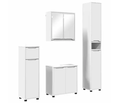 Vannas Istabas Mēbeļu Komplekts 4 Pcs Balts Inženierijas Koks Vidaxl