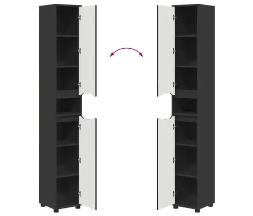 Vannas Istabas Mēbeļu Komplekts 4 Pcs Melna Inženierijas Koks Vidaxl