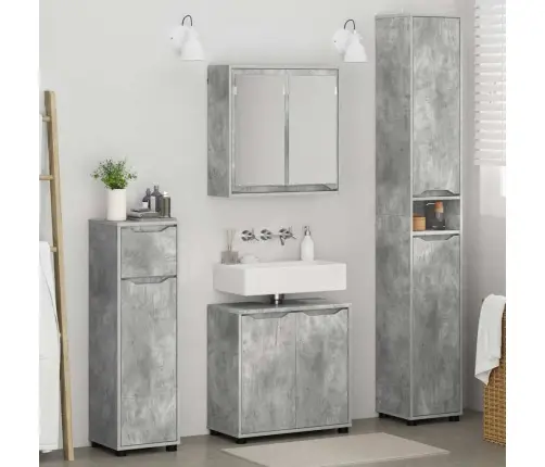 Vannas Istabas Mēbeļu Komplekts Ar Plauktu 4 Pcs Betona Pelēks Vidaxl
