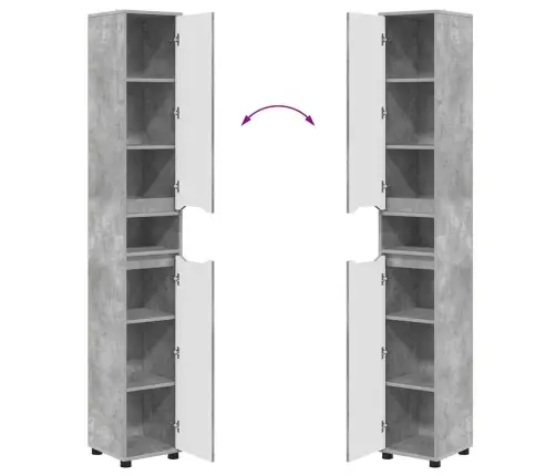 Vannas Istabas Mēbeļu Komplekts Ar Plauktu 4 Pcs Betona Pelēks Vidaxl