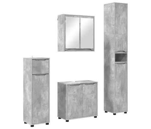 Vannas Istabas Mēbeļu Komplekts Ar Plauktu 4 Pcs Betona Pelēks Vidaxl