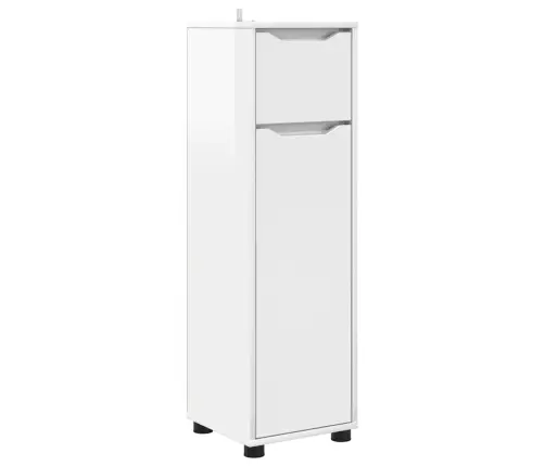 Vannitoa Mööbleset Rattaga 4 Pcs Kergelt Läikiv Valge Tehispuit